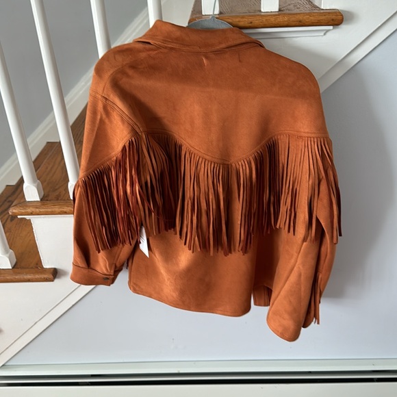 Oversized fringe jacket faux suede size medium - Picture 3 of 3